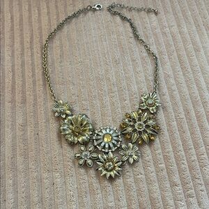 Gold Floral Statement Necklace - Women Jewelry